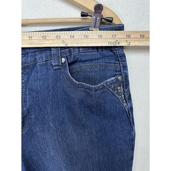 Code Bleu Jeans Womens Size 14 Inseam 30 Veronique Skinny Jeans Bling Preppy - Picture 10 of 16
